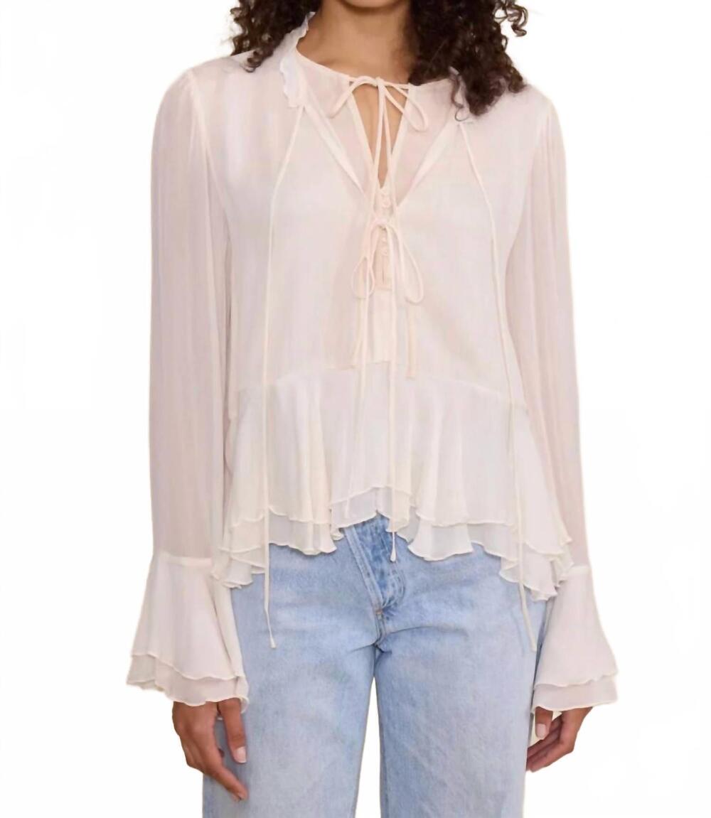 NEW LUCY PARIS tie peplum top in ivory